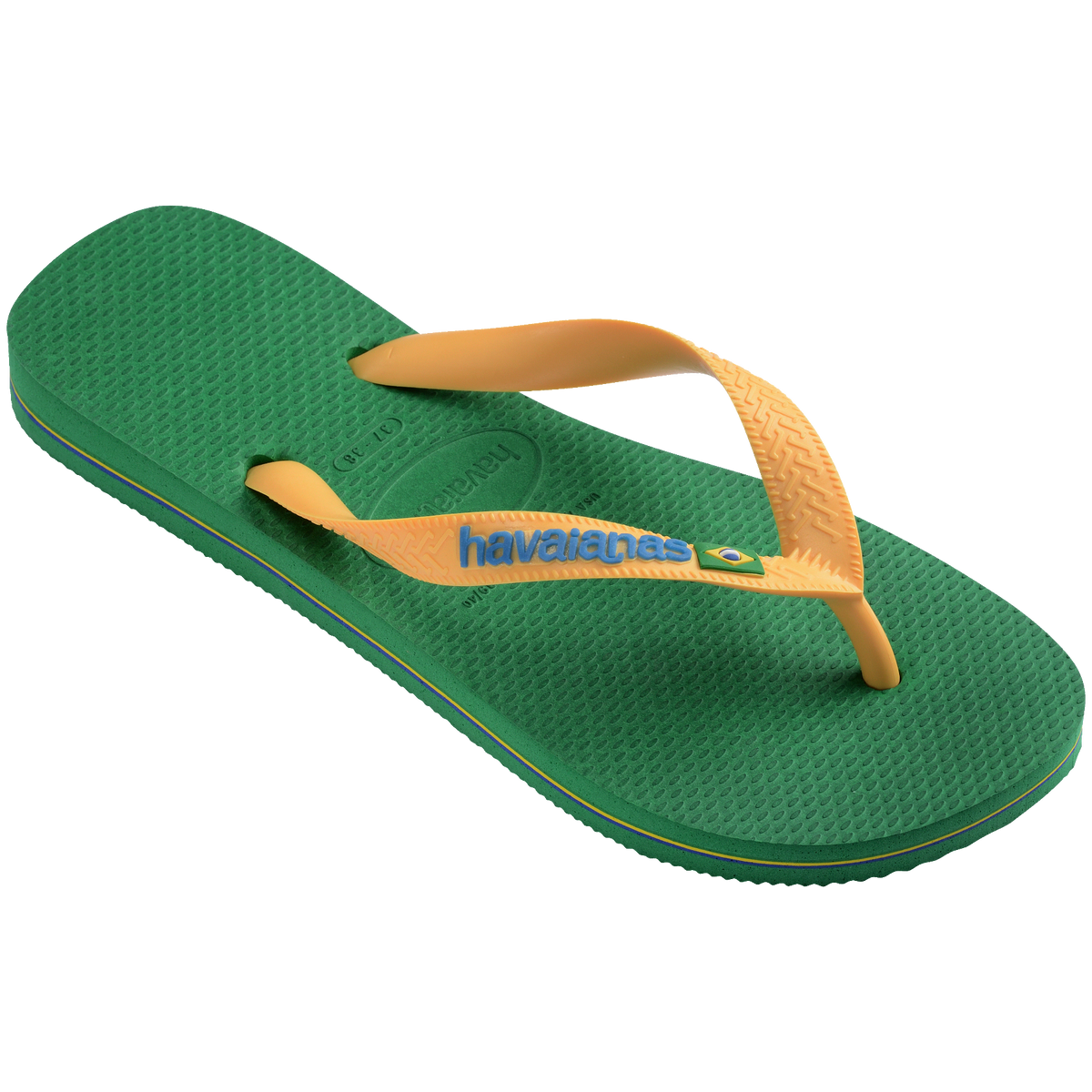 Women's Brazil Logo Flip Flops - GREEN/YELLOW
