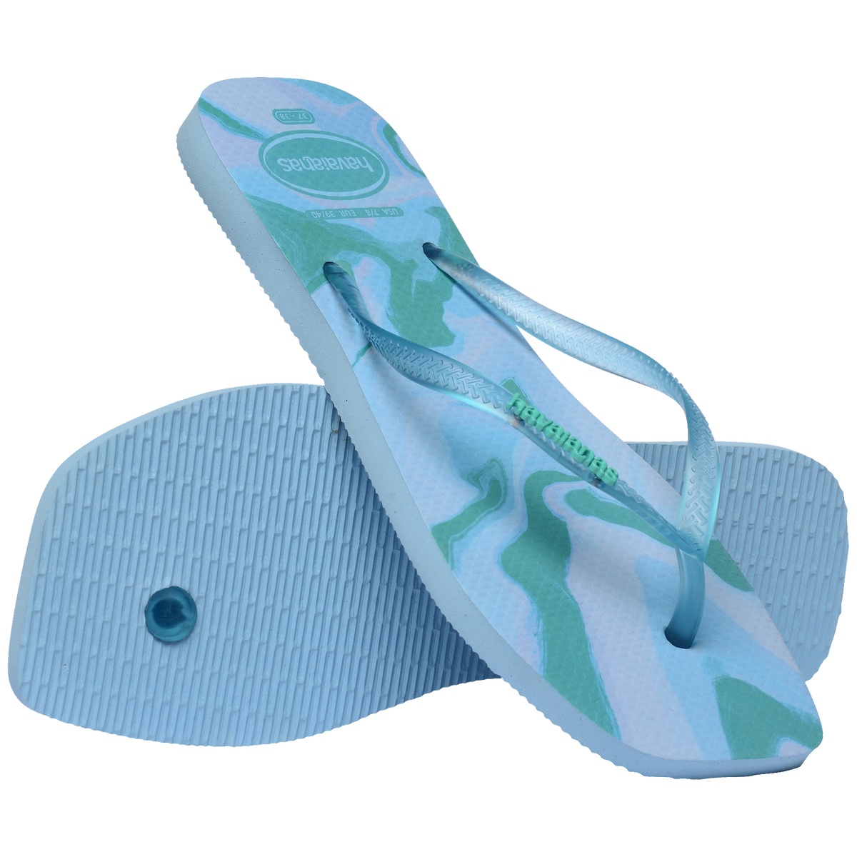 Women's Slim Square Jelly Flip Flops - LAVENDER BLUE